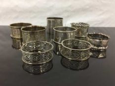 A silver napkin ring, of plain cylindrical form, Birmingham 1915,