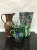 A large Dartington polychrome pottery jug, height 31cm,