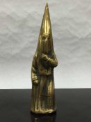 Of American propaganda interest - An early twentieth century brass Ku Klux Klan figure,
