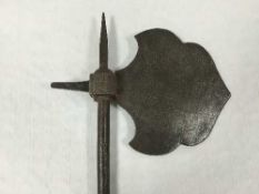 An eighteenth century Eastern cavalryman's axe, length 72cm.