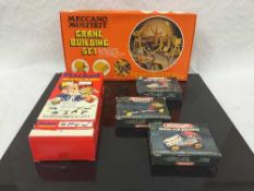A Pocket Meccano retailer's dispenser box containing all twelve Pocket Meccano packs,