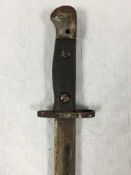 A British 1907 pattern bayonet, by Wilkinson, steel mounted leather scabbard.