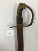A Georgian 1803 pattern flank officer's sabre, deeply curved single-fullered blade,