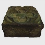 A very large piece of carved sandstone, probably eighteenth century, width 63 m.