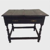 A nineteenth century oak side table, fitted with a drawer, width 85 cm.