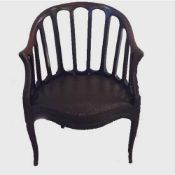 A nineteenth century mahogany tub chair with railed back, width 53 cm.