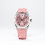 A GENTLEMAN'S STEEL & WHITE GOLD ROLEX OYSTER PERPETUAL DATEJUST WRIST WATCH CIRCA 1971, REF.