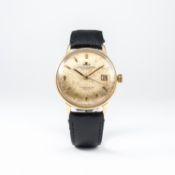 A RARE GENTLEMAN'S 18K SOLID GOLD JAEGER LECOULTRE GEOMATIC CHRONOMETRE WRIST WATCH CIRCA 1960s