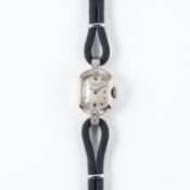 A LADIES 18K SOLID WHITE GOLD & DIAMOND PATEK PHILIPPE COCKTAIL WATCH CIRCA 1940s, REF. 3076
D: