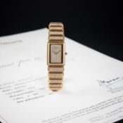 A LADIES 18K SOLID GOLD & DIAMOND VACHERON CONSTANTIN HARMONY BRACELET WATCH DATED 1983, REF.