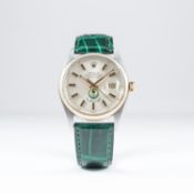 A RARE GENTLEMAN'S STEEL & GOLD ROLEX OYSTER PERPETUAL DATEJUST WRIST WATCH CIRCA 1979, REF. 16013