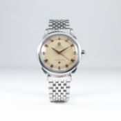 A RARE GENTLEMAN'S STAINLESS STEEL OMEGA CONSTELLATION CHRONOMETER BRACELET WATCH CIRCA 1950s 
D: