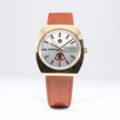 A RARE GENTLEMAN'S GOLD PLATED RADO WRIST WATCH CIRCA 1970s, COMMISSIONED BY UAE MILITARY CENTRAL