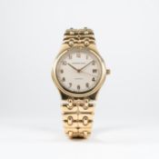 A GENTLEMAN'S 18K SOLID GOLD AUDEMARS PIGUET AUTOMATIC BRACELET WATCH CIRCA 1990s 
D: Silver dial