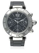 A GENTLEMAN'S STAINLESS STEEL CARTIER PASHA SEATIMER CHRONOGRAPH BRACELET WATCH CIRCA 2011, REF.