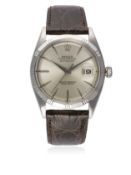 A RARE GENTLEMAN'S STAINLESS STEEL ROLEX OYSTER PERPETUAL DATEJUST WRIST WATCH CIRCA 1960, REF. 1603