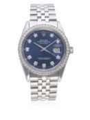 A GENTLEMAN'S STAINLESS STEEL ROLEX OYSTER PERPETUAL DATEJUST BRACELET WATCH CIRCA 1980, REF.