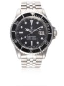 A GENTLEMAN'S STAINLESS STEEL ROLEX OYSTER PERPETUAL DATE SUBMARINER BRACELET WATCH CIRCA 1970, REF.