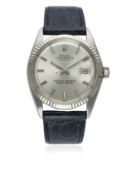 A GENTLEMAN'S STEEL & WHITE GOLD ROLEX OYSTER PERPETUAL DATEJUST WRIST WATCH CIRCA 1971, REF. 1601