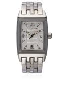 A GENTLEMAN`S STAINLESS STEEL JAEGER LECOULTRE REVERSO GRAN SPORT BRACELET WATCH CIRCA 2004, REF.