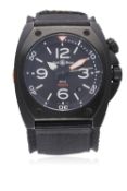 A GENTLEMAN'S PVD COATED BELL & ROSS 1000M DIVERS WRIST WATCH CIRCA 2008 REF. BR02-20 D: Black