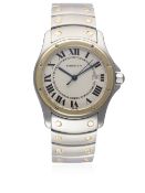 A GENTLEMAN'S STEEL & SOLID GOLD CARTIER SANTOS RONDE BRACELET WATCH CIRCA 1990s, REF.1551   D: