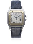 A GENTLEMAN`S STEEL & GOLD CARTIER SANTOS GALBEE WRIST WATCH CIRCA 2000, REF. 187901 D: Silver