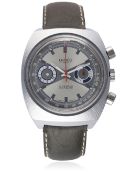 A GENTLEMAN’S LANCO CHRONOGRAPH WRIST WATCH CIRCA 1970s D: Silver & grey 