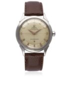 A RARE GENTLEMAN'S STAINLESS STEEL OMEGA CONSTELLATION CHRONOMETER WRIST WATCH CIRCA 1952, REF.