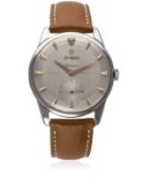 A RARE GENTLEMAN'S LARGE SIZE STAINLESS STEEL OMEGA GENEVE WRIST WATCH CIRCA 1954, REF. 2748-6 D: