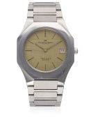 A RARE GENTLEMAN'S STAINLESS STEEL IWC YACHT CLUB II QUARTZ BRACELET WATCH CIRCA 1970s D: Gold