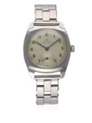 A RARE GENTLEMAN'S LARGE SIZE STAINLESS STEEL ROLEX OYSTER PRECISION BRACELET WATCH CIRCA 1940s,