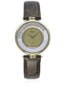 A LADIES 18K SOLID GOLD CHOPARD HAPPY DIAMOND WRIST WATCH CIRCA 1990s, REF. 1087 D: Champagne dial