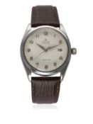 A GENTLEMAN'S STAINLESS STEEL ROLEX OYSTER PRECISION DATE WRIST WATCH CIRCA 1954, REF. 6294 WITH 