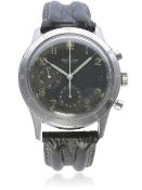 A RARE GENTLEMAN'S STAINLESS STEEL BREITLING AVI CHRONOGRAPH WRIST WATCH CIRCA 1950s, REF. 765 D: