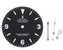 AN ORIGINAL ROLEX OYSTER PERPETUAL EXPLORER DIAL & HANDS CIRCA 1980s, REF. 1016 models, numbered