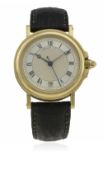 A FINE GENTLEMAN'S 18K SOLID GOLD BREGUET MARINE AUTOMATIC WRIST WATCH DATED 1997, REF. 3400 BA WITH