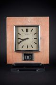 AN EXTREMELY RARE PINK SHAGREEN ATMOS PENDULE PERPETUELLE CLOCK CIRCA 1930s, BY J.L. REUTTER,