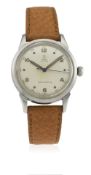 A GENTLEMAN'S STAINLESS STEEL ROLEX TUDOR OYSTER WRIST WATCH CIRCA 1940s, REF. 4540 D: Silver dial