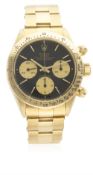A FINE & RARE GENTLEMAN'S 18K SOLID GOLD ROLEX OYSTER DAYTONA COSMOGRAPH BRACELET WATCH CIRCA