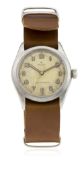 A RARE GENTLEMAN'S STAINLESS STEEL ROLEX OYSTER WRIST WATCH CIRCA 1949, REF. 4499 PRESENTED BY THE