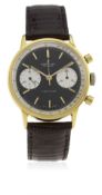 A GENTLEMAN'S GOLD PLATED BREITLING TOP TIME CHRONOGRAPH WRIST WATCH CIRCA 1960s, REF. 2000 D: Black