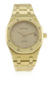 A FINE & RARE GENTLEMAN'S 18K SOLID GOLD & DIAMOND AUDEMARS PIGUET ROYAL OAK AUTOMATIC BRACELET