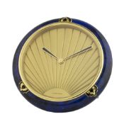 A RARE CARTIER DESK CLOCK DATED 1992, WITH ORIGINAL PAPERS D: Gold sunburst effect dial. M: Quartz