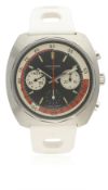 A RARE GENTLEMAN'S STAINLESS STEEL LONGINES DIVERS CHRONOGRAPH WRIST WATCH CIRCA 1970, REF. 8226-3