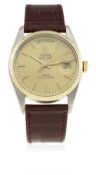 A GENTLEMAN’S STEEL & GOLD ROLEX TUDOR DATE DAY SELF WINDING WRIST WATCH CIRCA 1993, REF. 94613 D:
