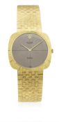 A GENTLEMAN'S 18K SOLID GOLD ROLEX CELLINI BRACELET WATCH CIRCA 1966, REF. 3677 D: Grey sunburst