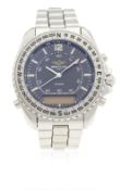 A GENTLEMAN'S STAINLESS STEEL BREITLING PLUTON BRACELET WATCH CIRCA 1990s, REF. A51038 D: Charcoal