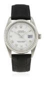 A GENTLEMAN'S STAINLESS STEEL ROLEX OYSTER PERPETUAL DATEJUST WRIST WATCH CIRCA 1987, REF. 16030  D: