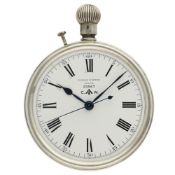 A RARE SOLID SILVER CASED BRITISH MILITARY ROYAL NAVY ULYSEE NARDIN DECK WATCH CIRCA 1939, IN